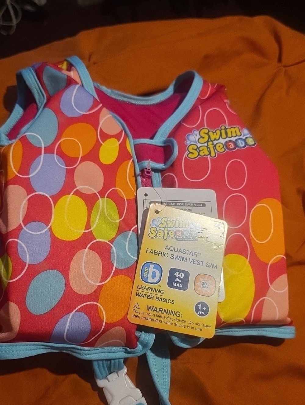 Swim Safe Kids Fabric Swim Vest - Bright Multi-Color